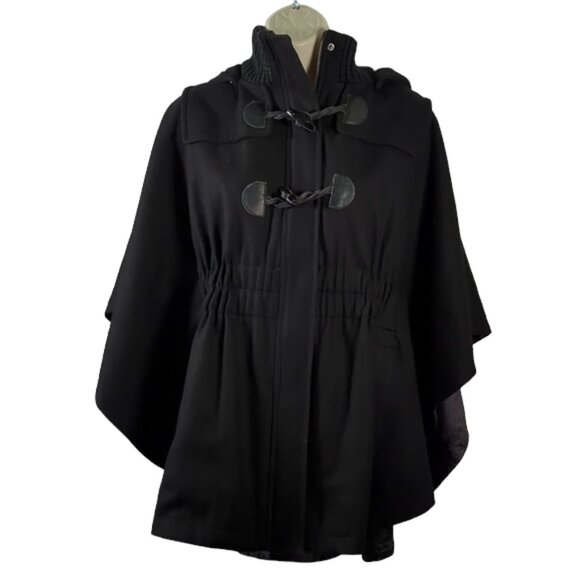 Guess black Poncho coat size medium wool blend - Picture 1 of 9